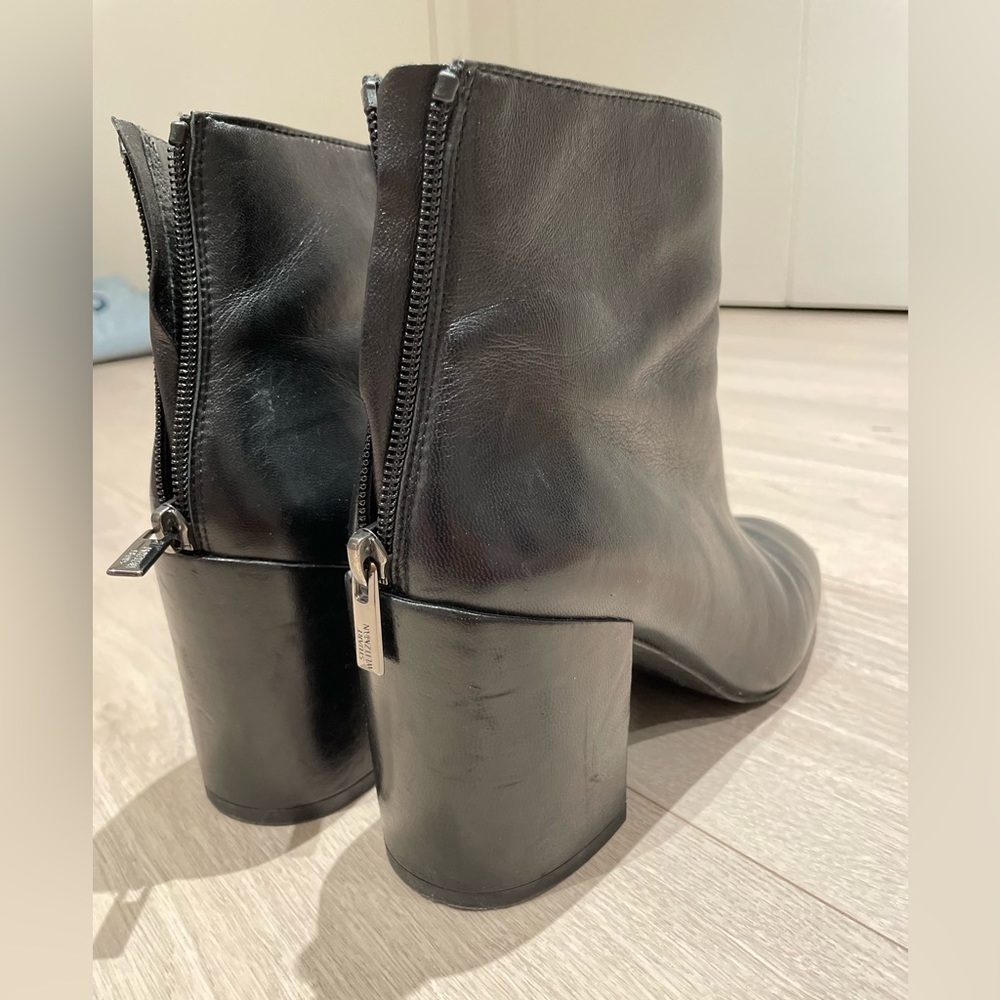Stuart Weitzman Bacari Bootie Block Heel Napa Lea… - image 8